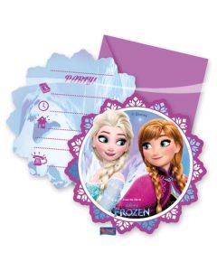 6 invitations avec enveloppes - Reine des Neiges