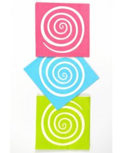 Serviettes de table spirale turquoise x20