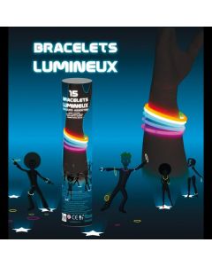 Tube de 15 bracelets lumineux