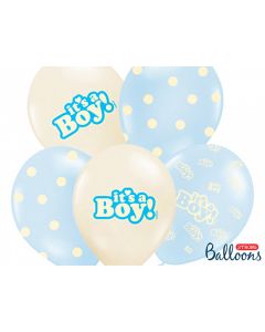 Ballon de baudruche It's a Boy beige et bleu