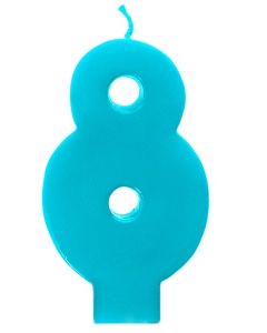 Bougie turquoise chiffre 8