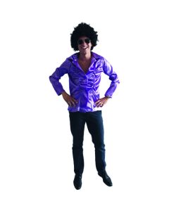 Chemise disco satin - Violet