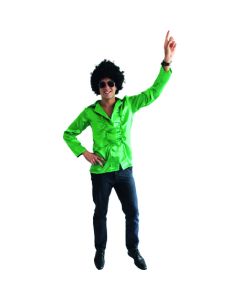 Chemise disco satin - Vert