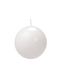 Bougie ronde laquée blanc - 6 cm Ø