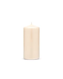 bougie cylindre mat - couleur ivoire - 12 x 6 cm
