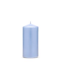 bougie cylindre mat - couleur bleu - 12 x 6 cm