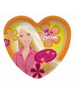 8 assiettes forme coeur Barbie Chic