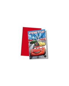 Lot de 6 cartes d'invitations et enveloppes "Cars Racers" - Disney