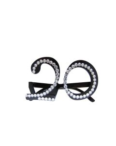 Lunettes âge avec strass - noires - 20