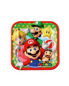 8 Assiettes Super Mario 18 x 18
