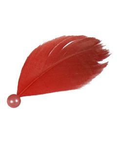 Plumes de tables avec perles - rouge