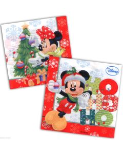 Serviettes Mickey et Minnie Noël