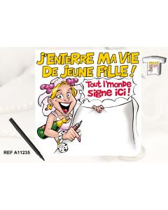 T-shirt + stylo "Enterrement de vie de jeune de fille"