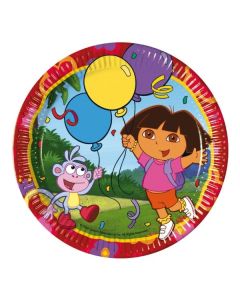 8 assiettes en carton "Dora l'exploratrice"