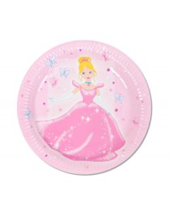 6 Assiettes princesse rose