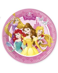8 assiettes en carton 20 cm – Princesses Disney