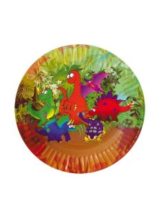 8 assiettes en carton dinosaure pas chères