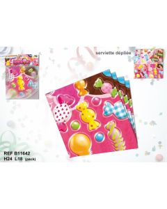 12 serviettes « Bonbons et sucreries »