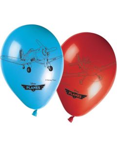 8 ballons rouges et bleus Planes 