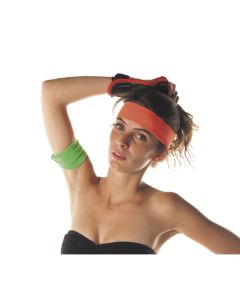 Bandeau élastique pour cheveux 80's - orange fluo