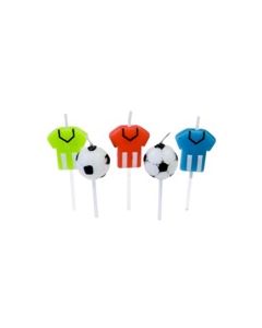 5 Bougies sur piques maillot et ballon de foot