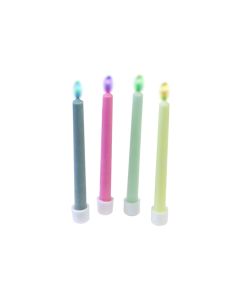 12 Bougies flamme colorée