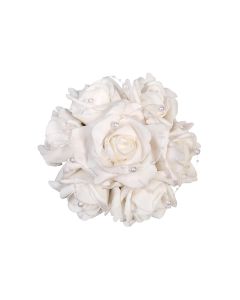 Bouquet de petites fleurs perlées - Blanc