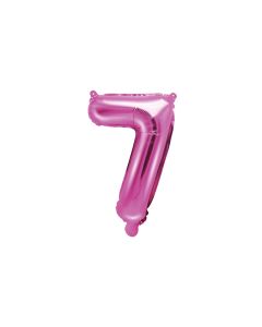 Ballon métallisé fuchsia chiffre 7 - 36 cm