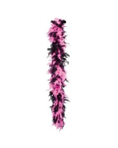 Boa en plumes rose et noir