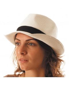 Chapeau fedora blanc