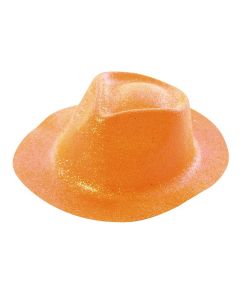 chapeau à paillettes orange