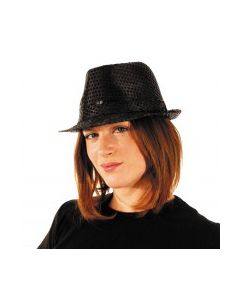 Chapeau sequins noir