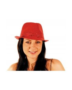 Chapeau sequins rouge