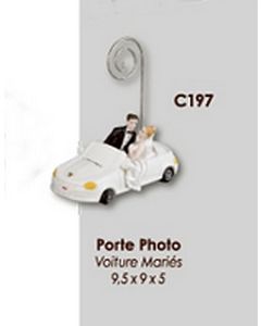 Porte-photo couple de mariés dans voiture