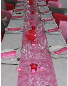 Chemin de table "La vie est belle" - fuchsia