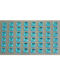 Strass carré autocollant - turquoise