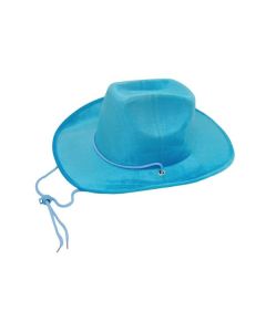 Chapeau velours cow boy adulte - bleu ciel 