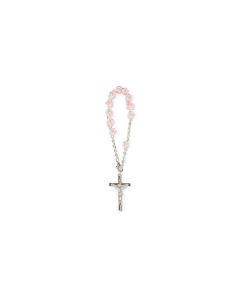 Chapelet bracelet perle rose 14 cm