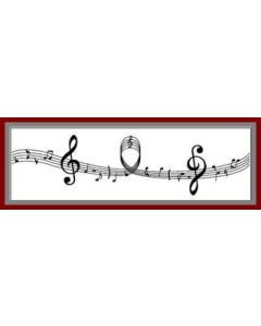 Chemin de table organza - Musique - blanc