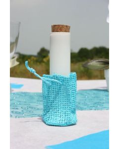 Bourses en jute turquoise