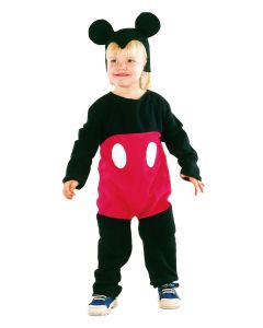 Costume baby souris noire et rouge garçon 3/4 ans