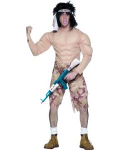 Déguisement adulte guerrier musclé M
