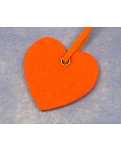 coeurs en feutrine avec lacet - orange