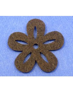 Fleurs en feutrine - chocolat