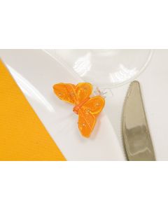 Papillons avec strass sur pince - orange
