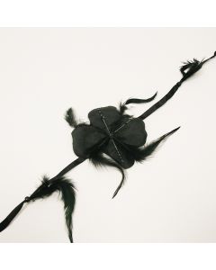 Guirlande de fleurs en plumes - noir