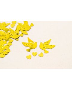 Confettis de table "Colombes coeur" - Or