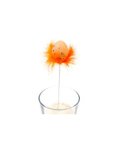 Lot de 4 œufs déco de pâques - orange