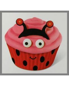Décor coccinelle pour 12 muffins
