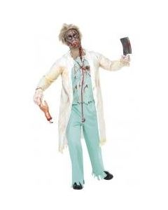 Déguisement homme docteur zombie blanc et vert - Taille L 